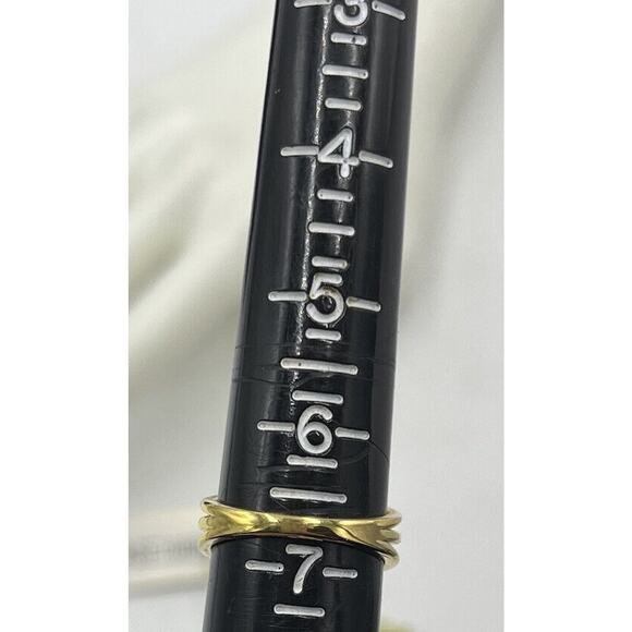 AMBER SCEATS Aerin triple band 3 FW Pearls 925 Gold‎ 24 K plated Ring 6.75 New - Picture 10 of 10